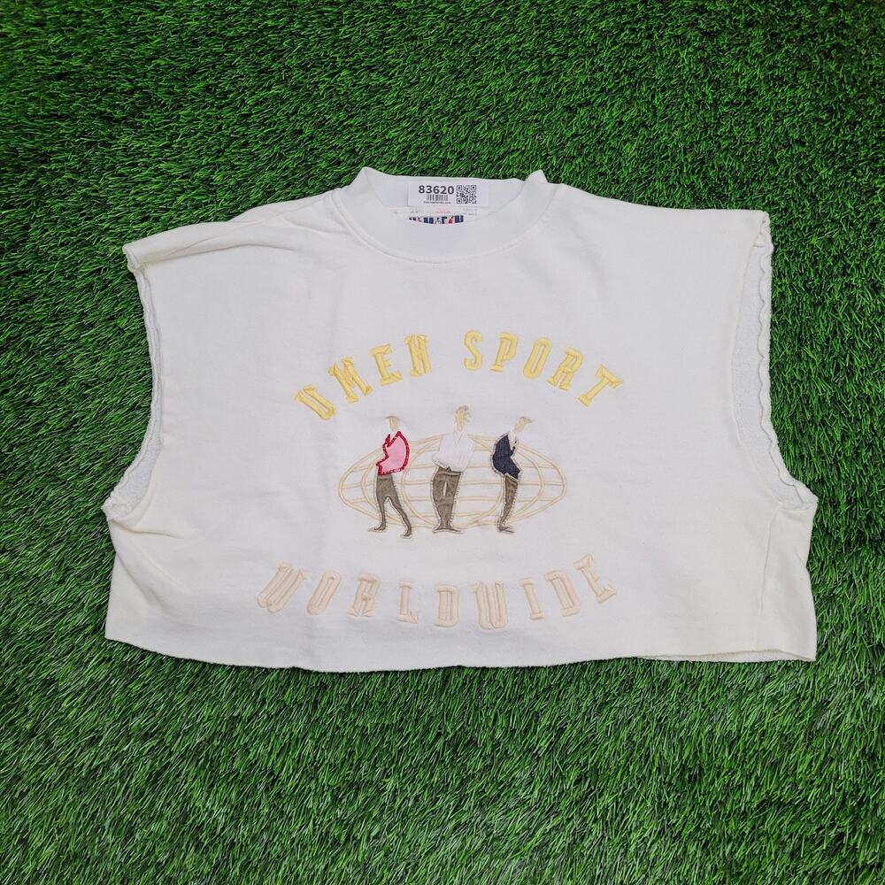 Vintage UMEN Sport Crop-Top Sweatshirt M/L 24x16 Baggy Y2K